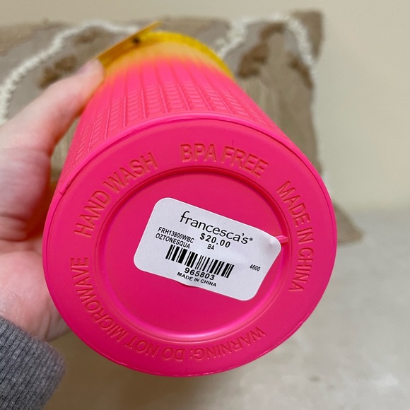 Two-Tone Yellow and Pink Square Cut Tumbler/Cup - Picture 4 of 5